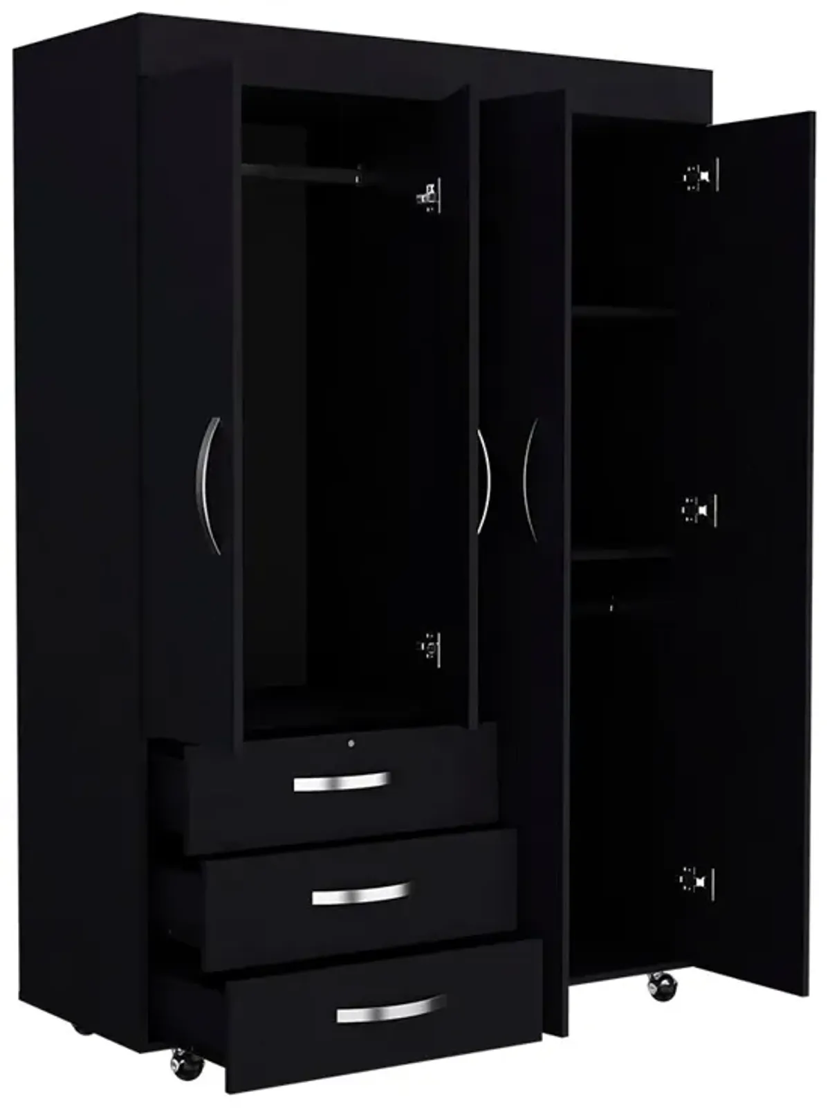 Mobile Armoire Velvet, Bedroom, Black