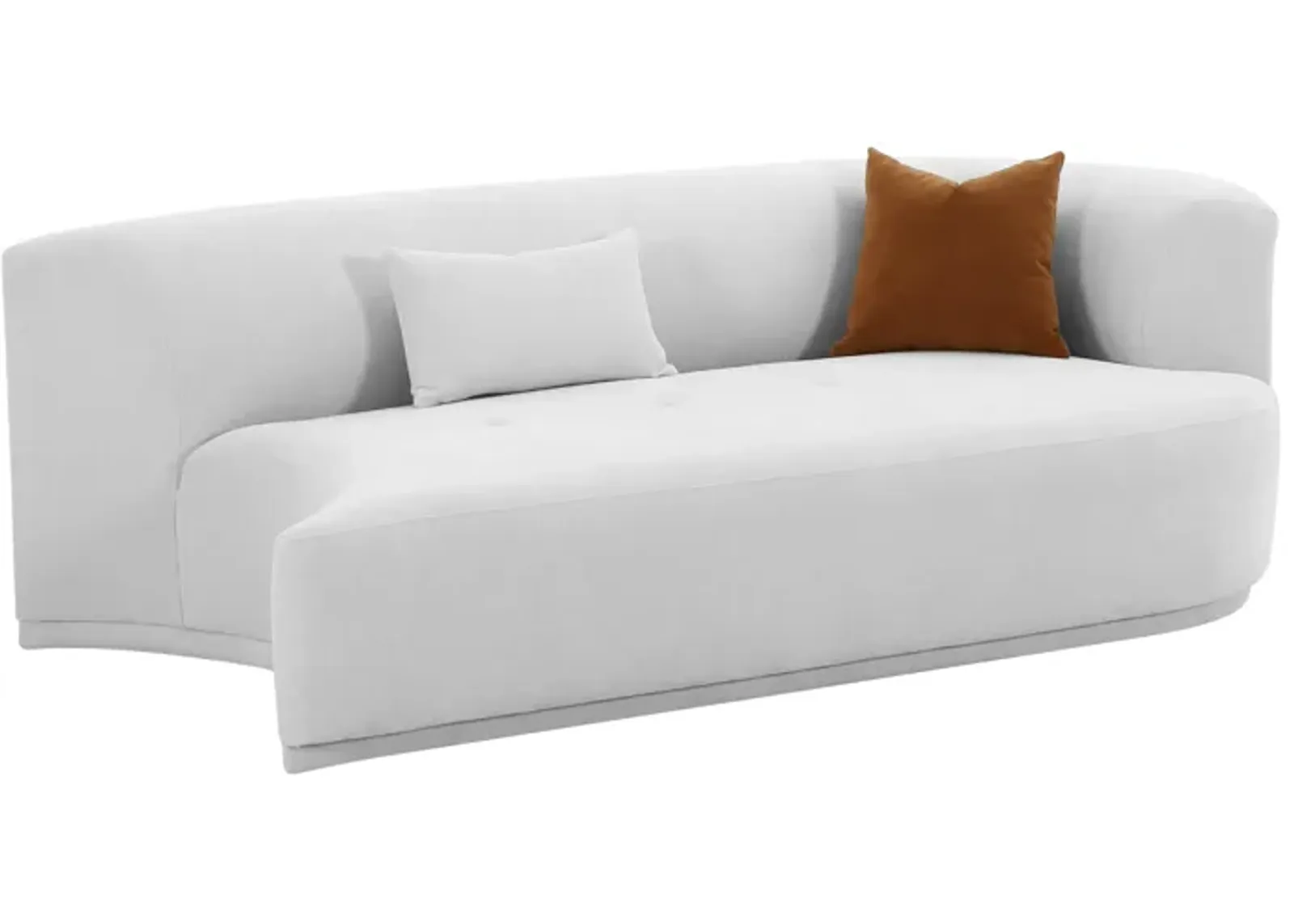 Fickle Grey Velvet Modular RAF Loveseat