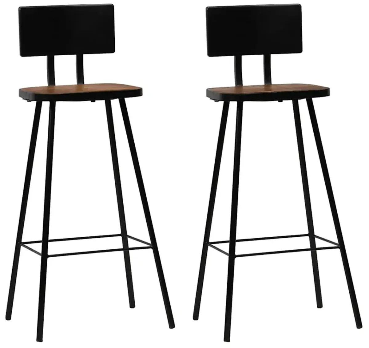 vidaXL Bar Stools 2 pcs Solid Reclaimed Wood