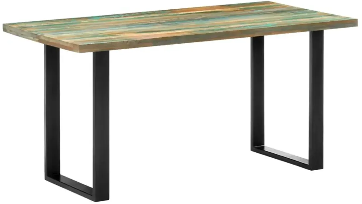 vidaXL Dining Table 63"x31.5"x29.5" Solid Reclaimed Wood
