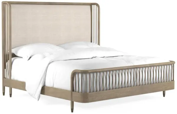 Finn Queen Upholstered Shelter Bed