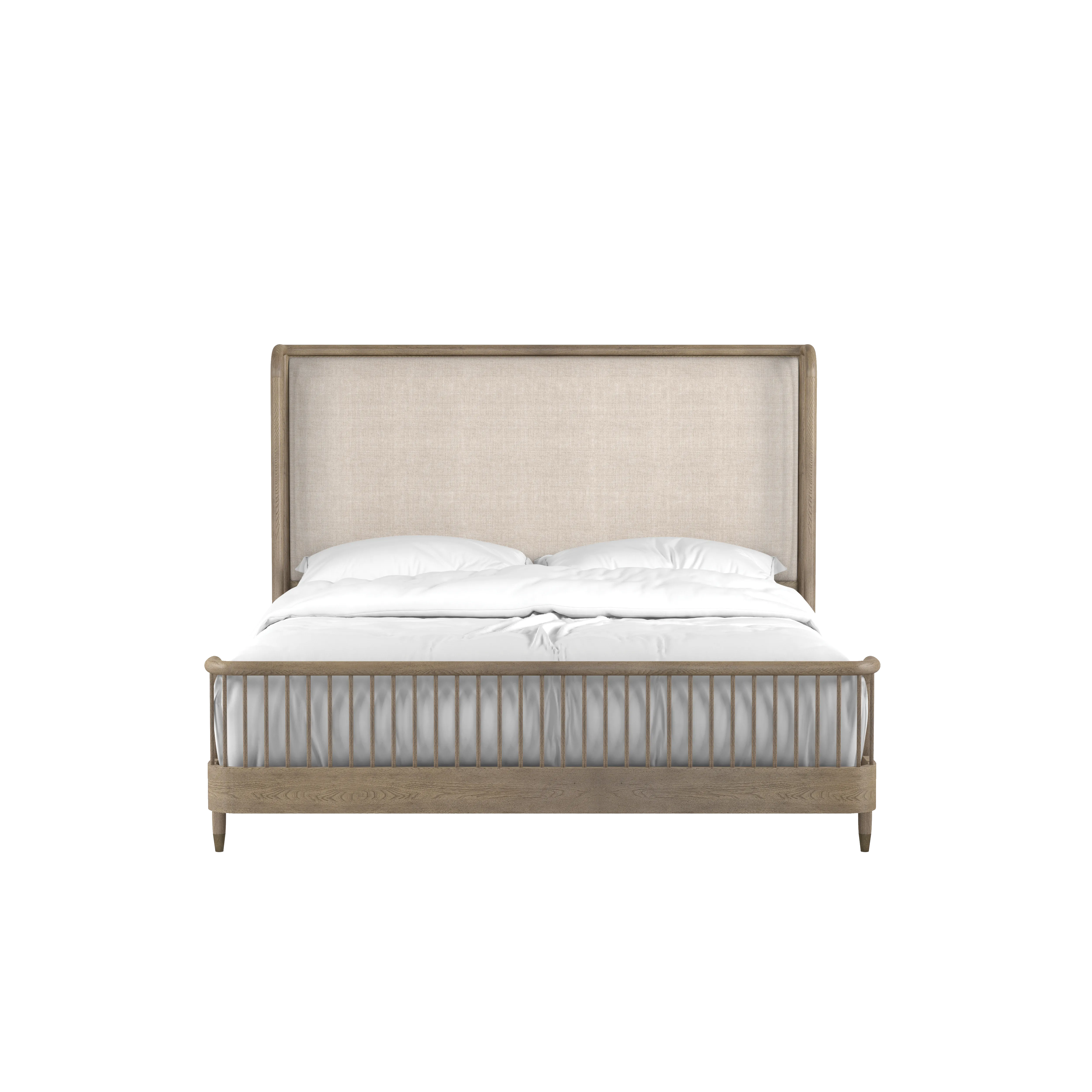 Finn Queen Upholstered Shelter Bed