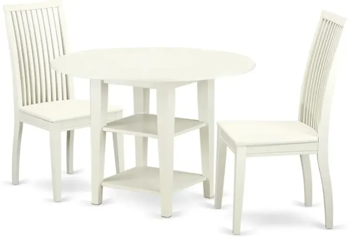 Dining Room Set Linen White, SUIP3-LWH-W