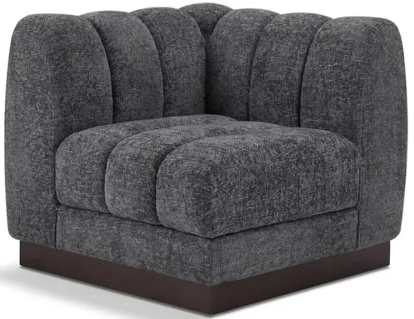 Meridian Furniture Quinn Grey Chenille Fabric Corner Chair