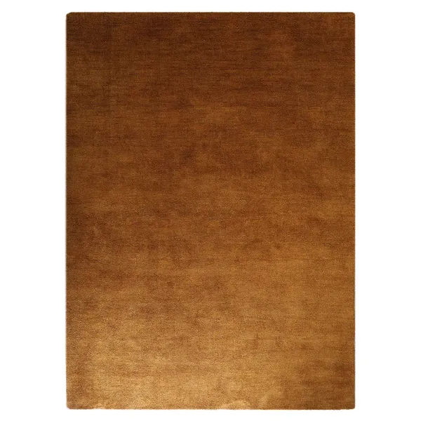 RUGSOTIC CARPETS HAND KNOTTED LOOM WOOL ECO-FRIENDLY AREA RUGS  - 6'x9', Rectangle, Orange Color, Solid Plain Design, High Pile Handmade Anti Skid Area Rugs for Living Room, Bed Room (L00111)