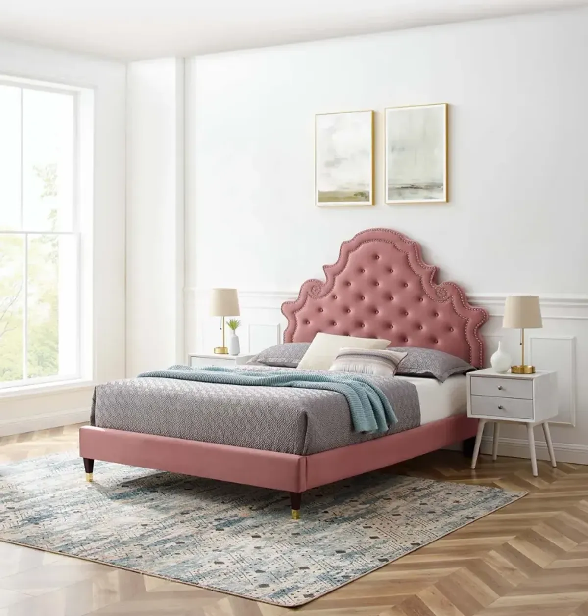 Modway - Gwyneth Tufted Performance Velvet Full Platform Bed