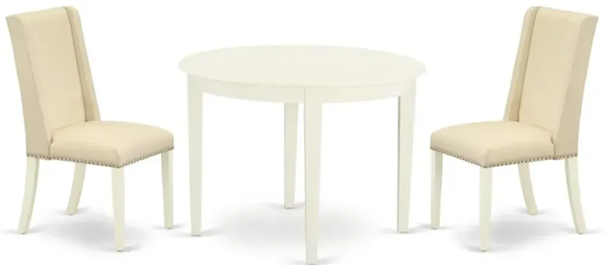 Dining Room Set Linen White, BOFL3-WHI-01