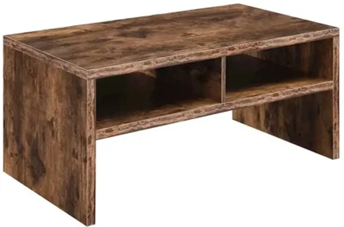 Convenience Concepts Northfield Admiral Deluxe Coffee Table with Shelves, Barnwood