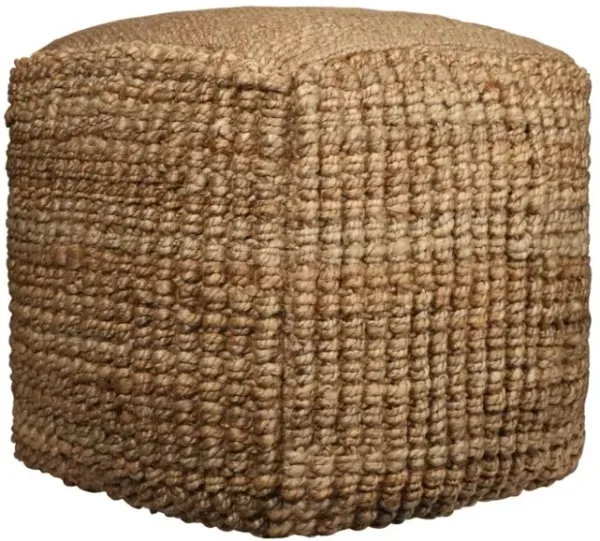 Hivvago 18 Inch Natural Jute Blend Cube Pouf Ottoman