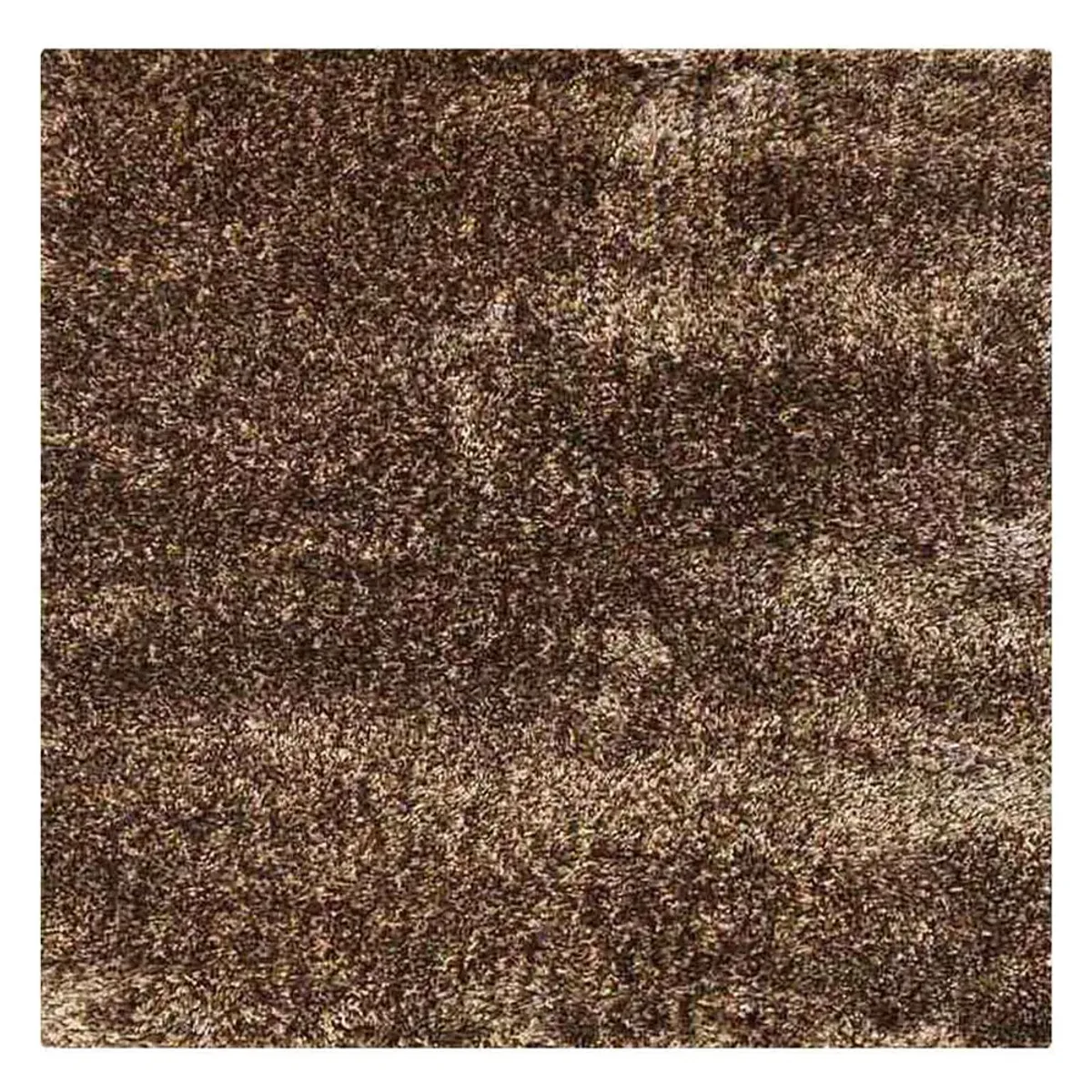 RUGSOTIC CARPETS HAND TUFTED SHAG POLYESTER ECO-FRIENDLY AREA RUGS  - 6'x6', Square, Beige Brown, Solid Plain Design, High Pile Thick Handmade Anti Skid Area Rugs for Living Room, Bed Room K00105