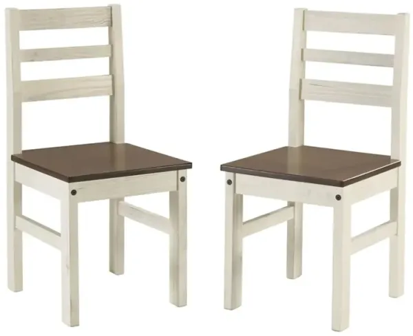 Model CADB107 Cottage Series Dining Chairs (Set of 2) in Distressed White