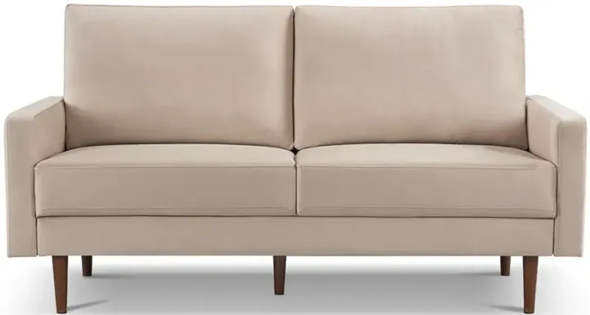 OS Home and Office Furniture 69 Inch Wide Upholstered Two Cushion Sofa with Square Arms