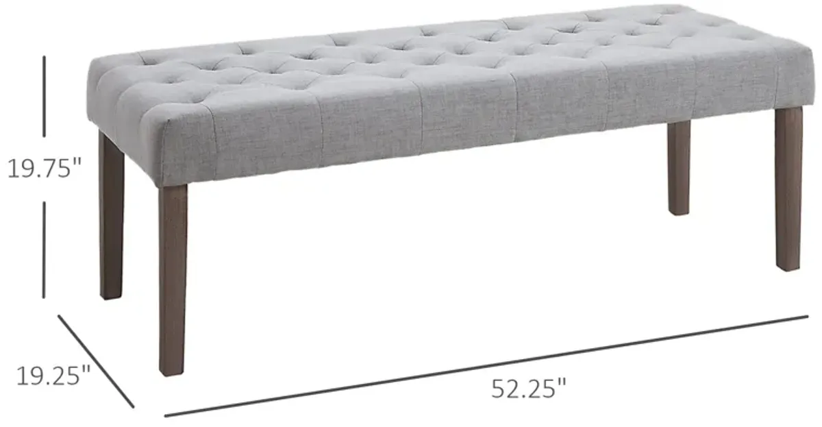 Grey Modern Seat: Simple Tufted Upholstered Ottoman Accent Bench