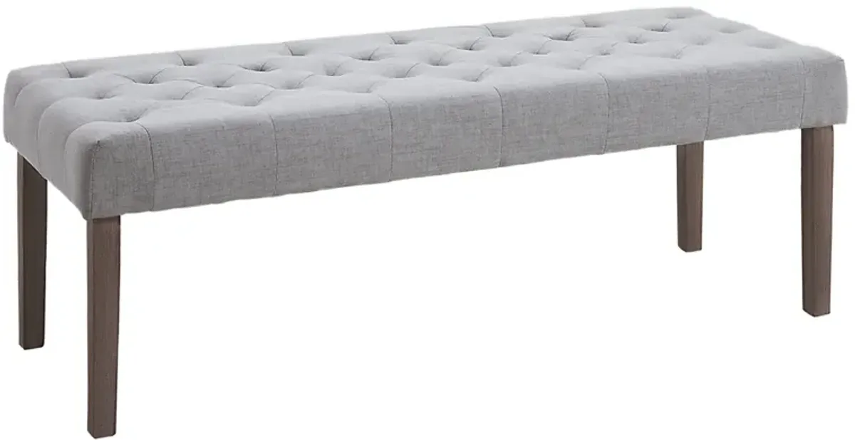 Grey Modern Seat: Simple Tufted Upholstered Ottoman Accent Bench