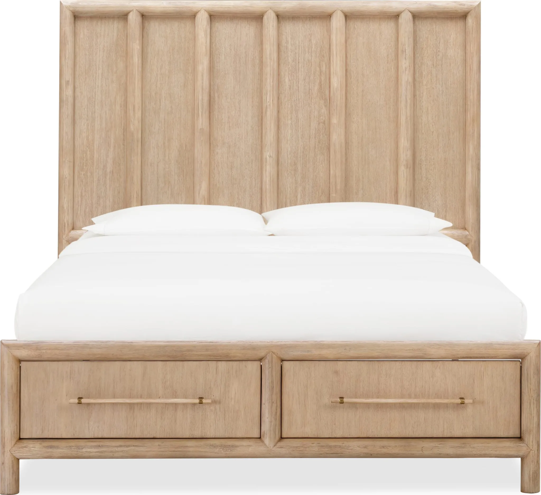 Dorsey California King-size Two Drawer Storage Bed in Granola