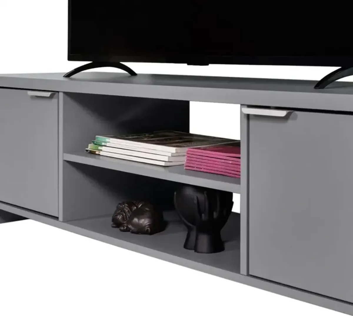 Grey 65 Inch Media Storage Gaming Media Console