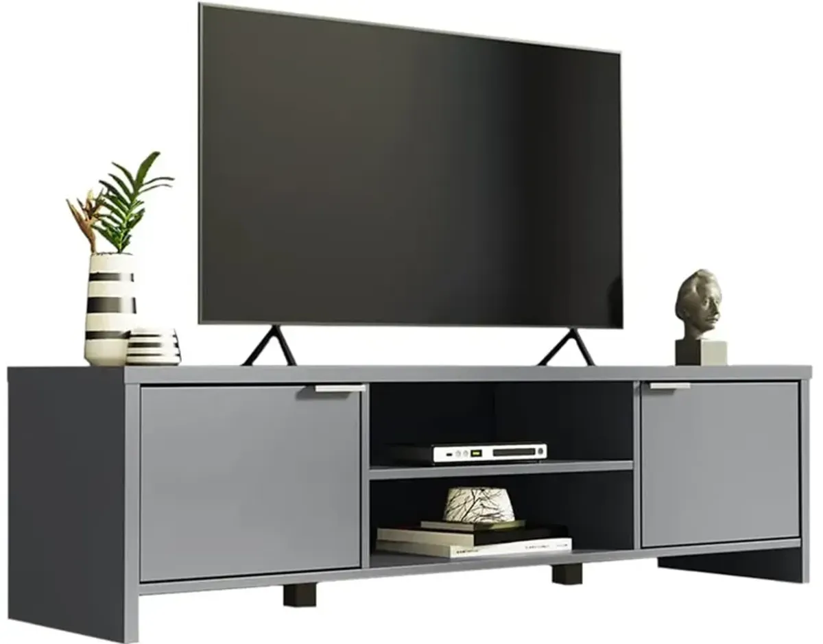 Grey 65 Inch Media Storage Gaming Media Console