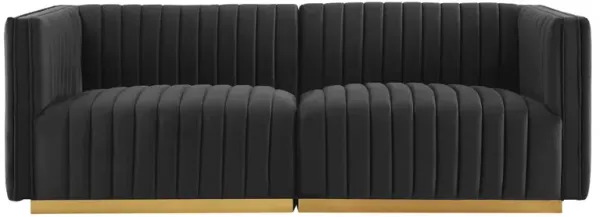 Conjure Channel Tufted Performance Velvet Loveseat