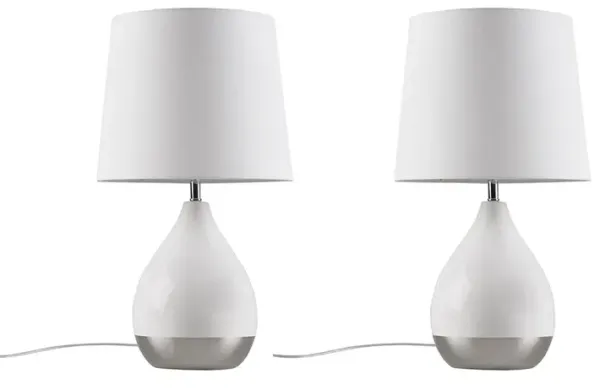 Gracie Mills Gibson Dual-Tone Elegance Ceramic Table Lamp Set of 2