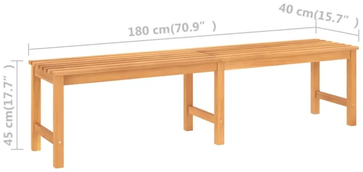 vidaXL Patio Bench 70.9" Solid Teak Wood