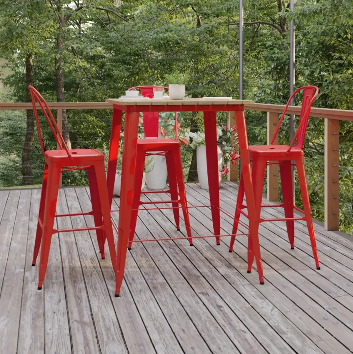 Metal Colorful Restaurant Bar Tables