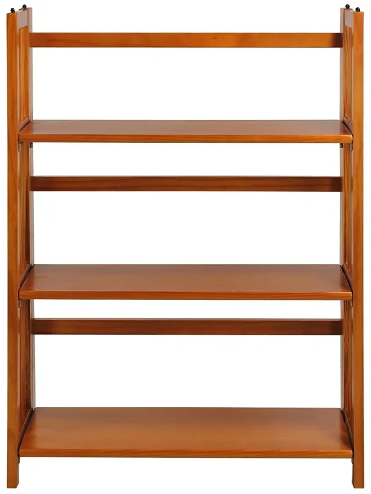 3 Shelf Folding Storage Shelves Bookcase in Honey Oak Finish