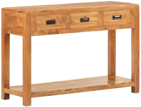 vidaXL Console Table 43.3"x15.7"x29.9" Solid Acacia Wood Sheesham Finish