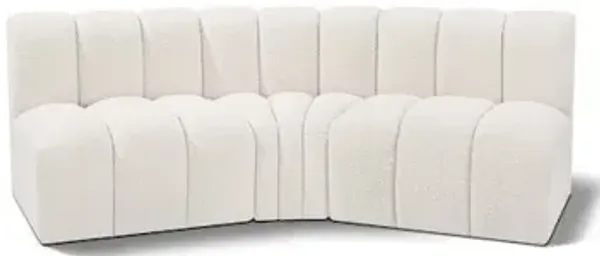 Meridian Furniture Arc Cream Boucle Fabric Modular Sofa