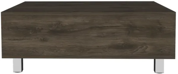 Hivvago 32" Dark Brown Manufactured Wood Rectangular Lift Top Coffee Table With Drawer And Shelf