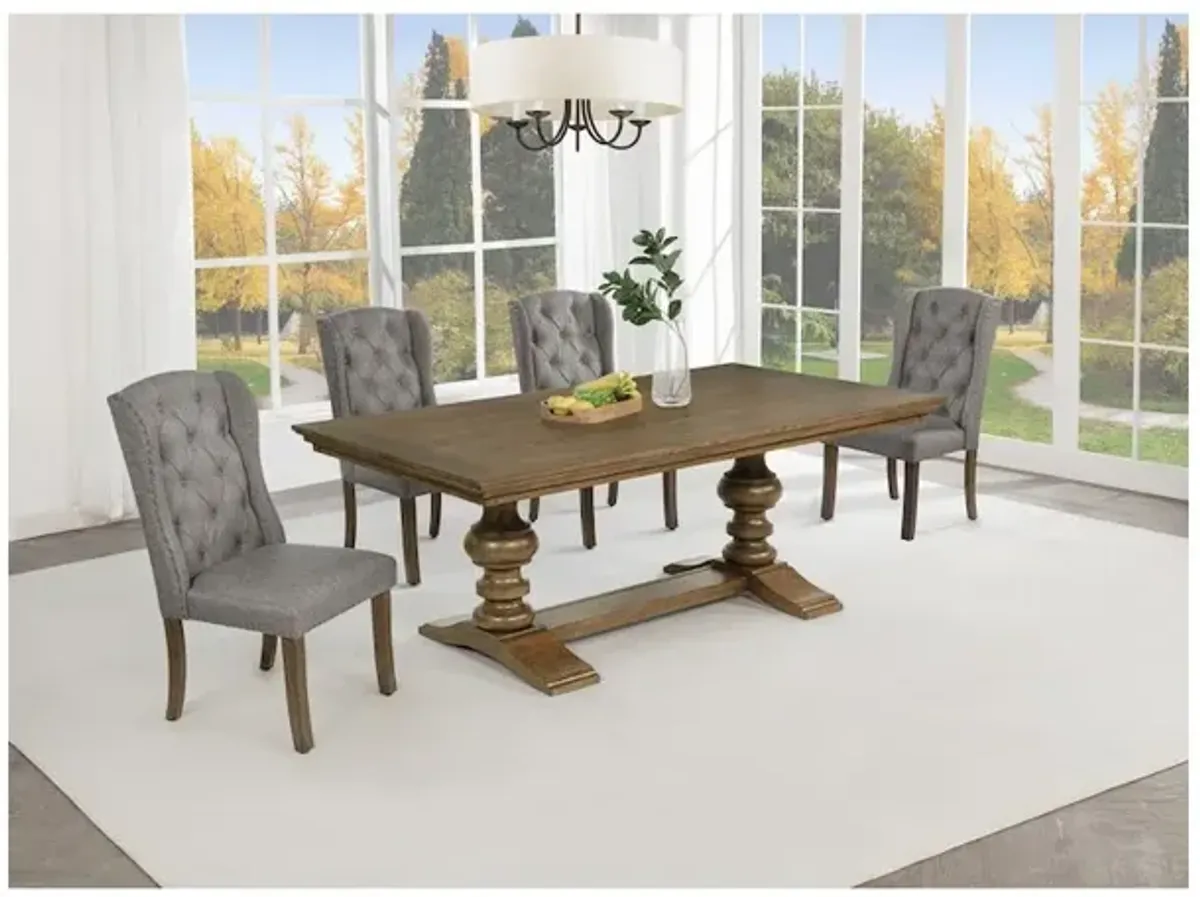 Best Quality Furniture Dinging Set With 6 Dark Grey Side Chairs And One 72 Wood Dining Table