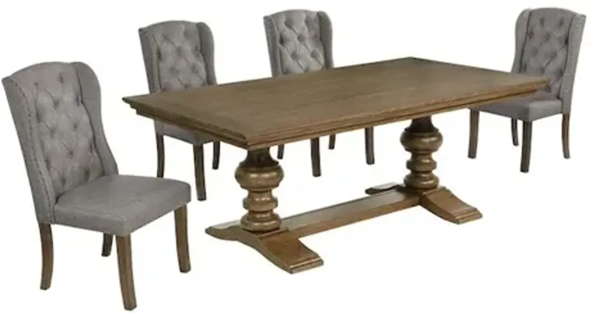 Best Quality Furniture Dinging Set With 6 Dark Grey Side Chairs And One 72 Wood Dining Table
