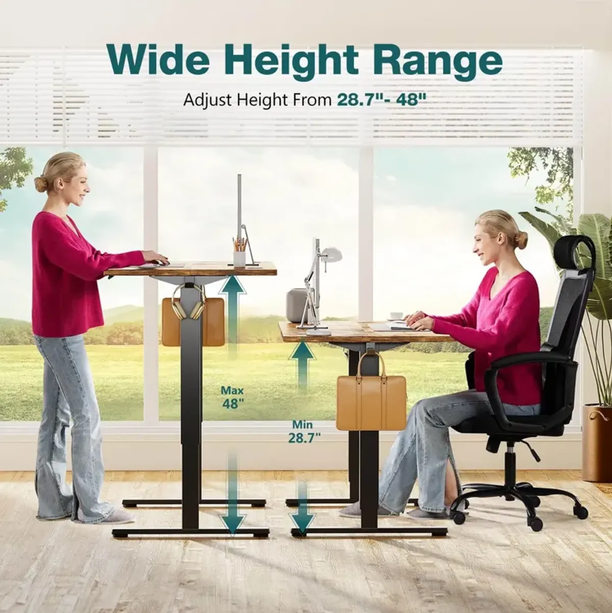 Electric Lift Desk | Smooth Operation | Weight Capacity 1766lb | Memory Height Points | Noise Level <50 dB