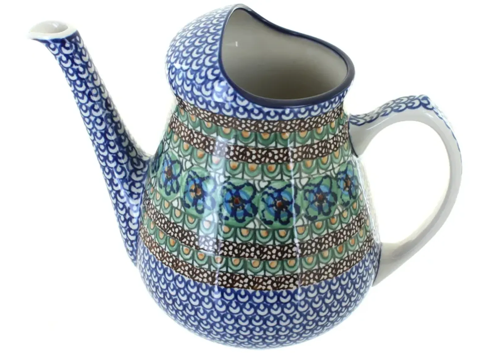 Blue Rose Polish Pottery Tulip Bouquet Watering Can