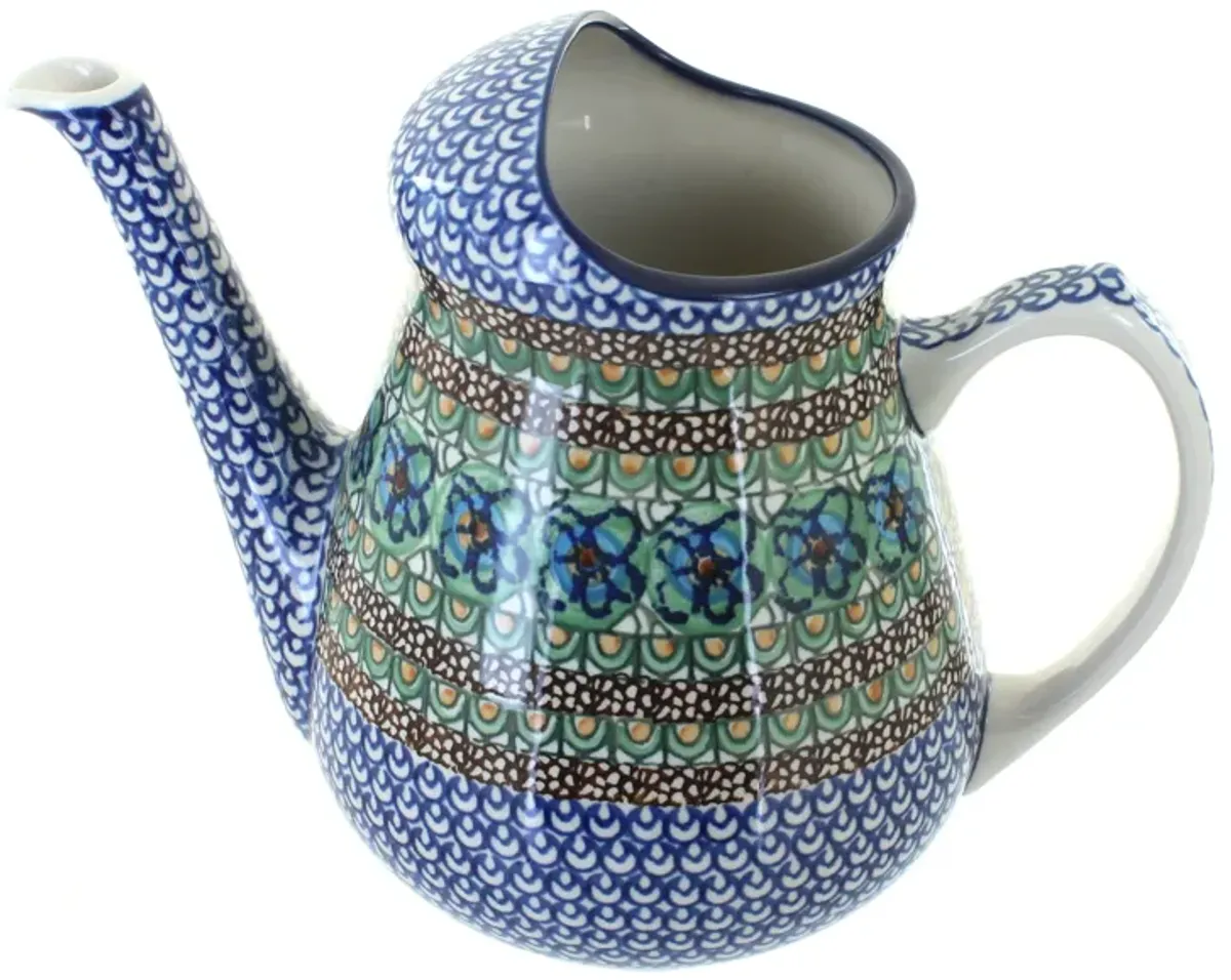 Blue Rose Polish Pottery Tulip Bouquet Watering Can