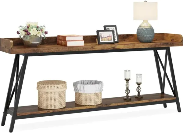 70.9 inch Extra Long Console Table Behind Couch, Modern Sofa Table for Living Room, Narrow Entryway Hallway Long Bar Table, White