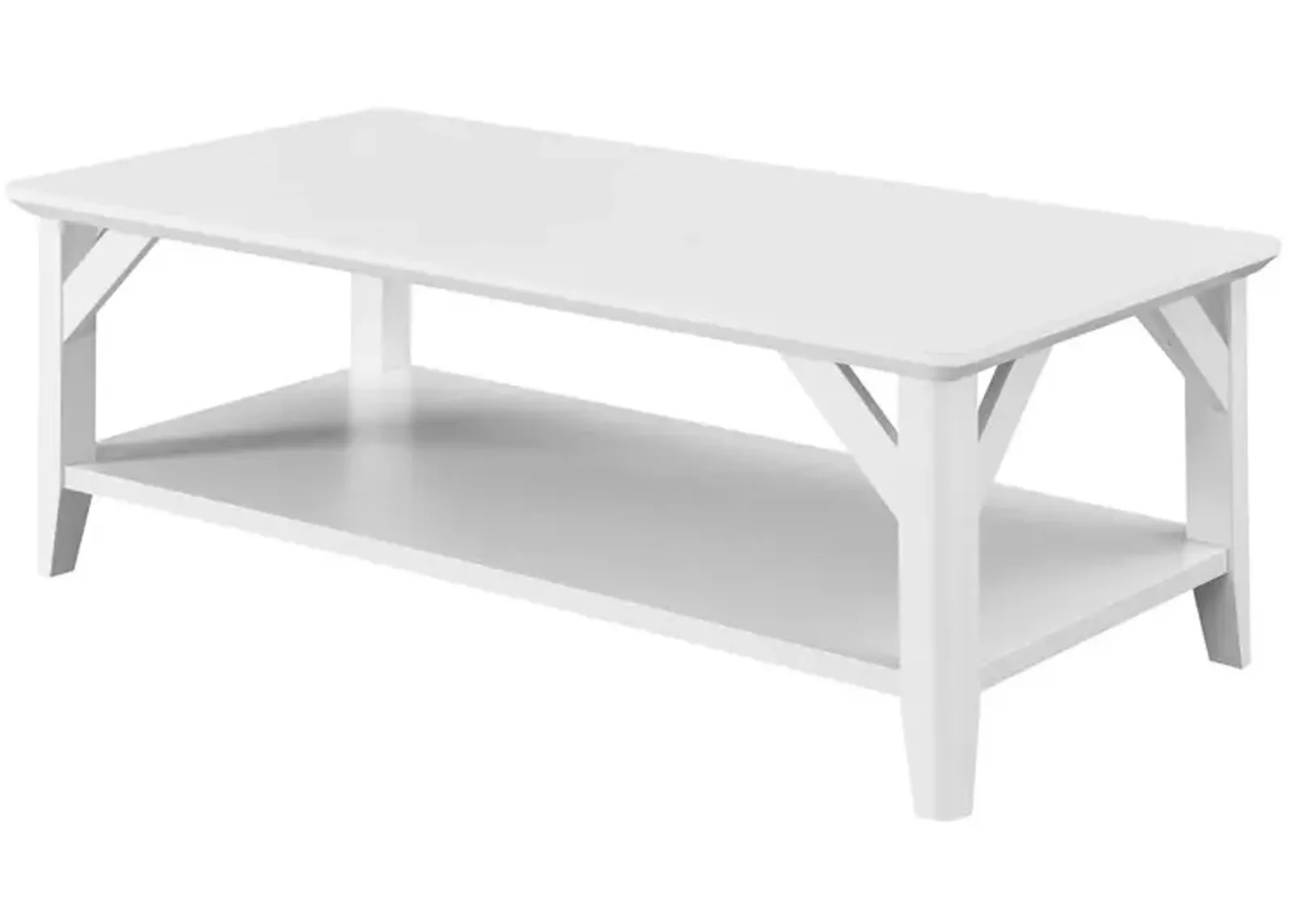 Convenience Concepts Winston Coffee Table with Shelf, White