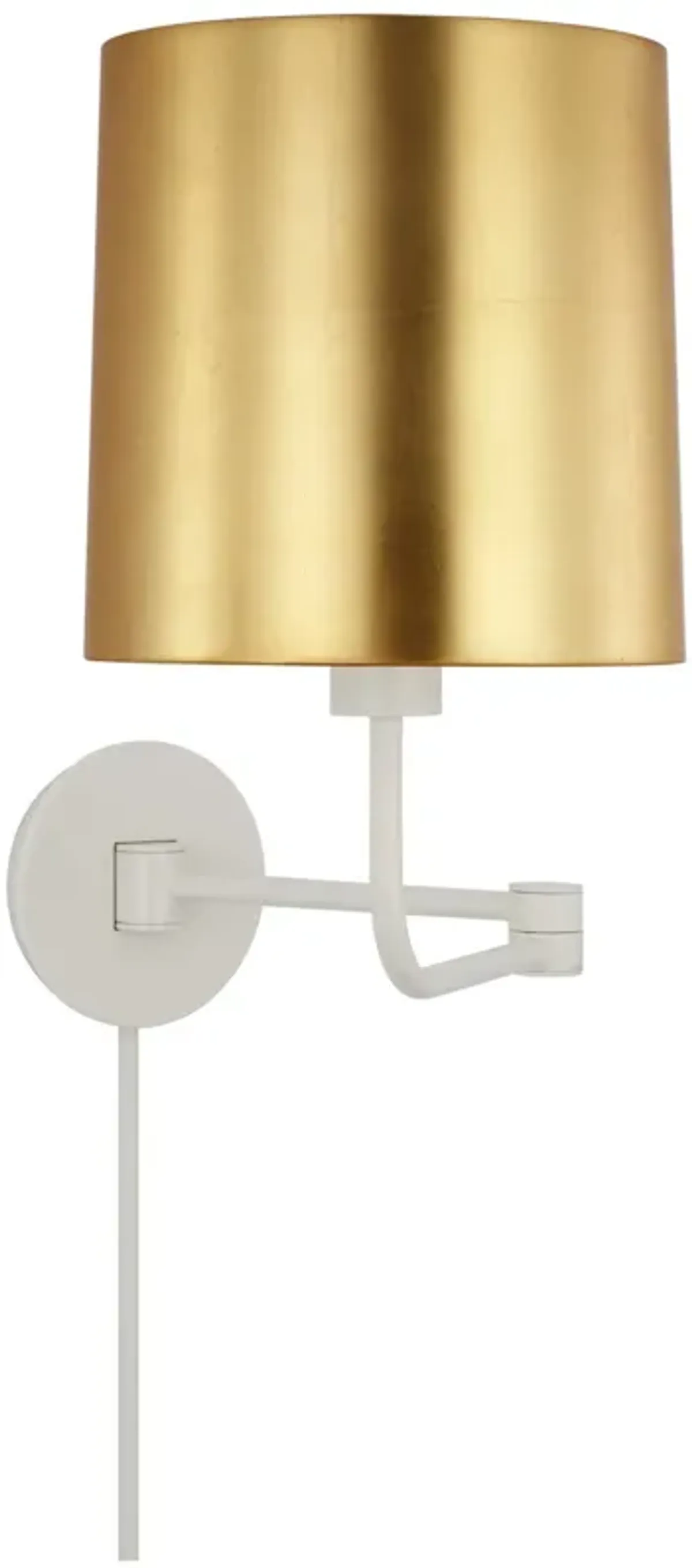 Go Lightly Swing Arm WallLight in China White - Gold Shade