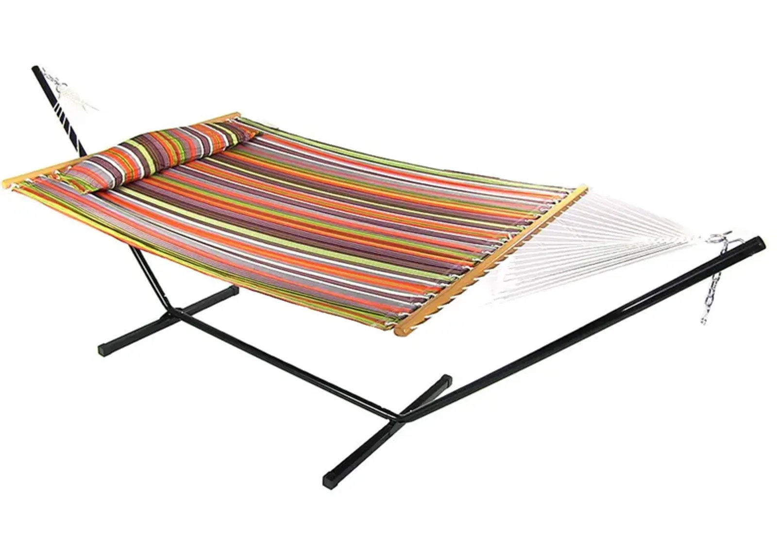 Sunnydaze 2-Person Quilted Fabric Hammock with Steel Stand