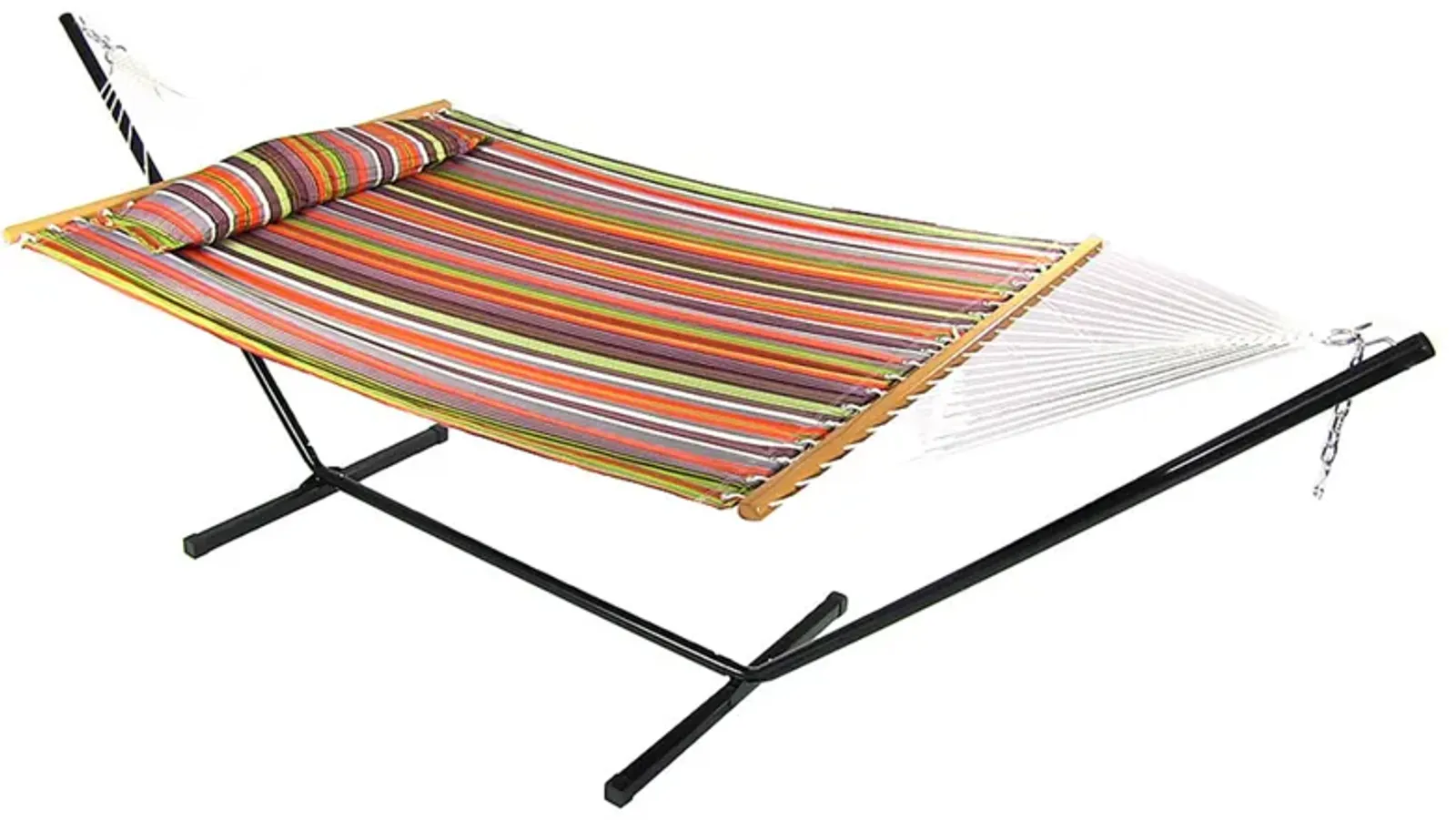 Sunnydaze 2-Person Quilted Fabric Hammock with Steel Stand