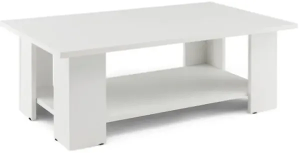 Hivvago Large 36 Inch 2-tier Wooden Modern Coffee Table with Storage Shelf