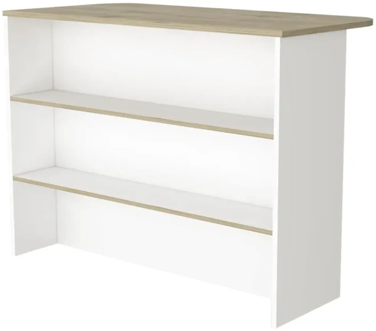 Capwell 3-Tier Shelf Kitchen Island White And Light Pine