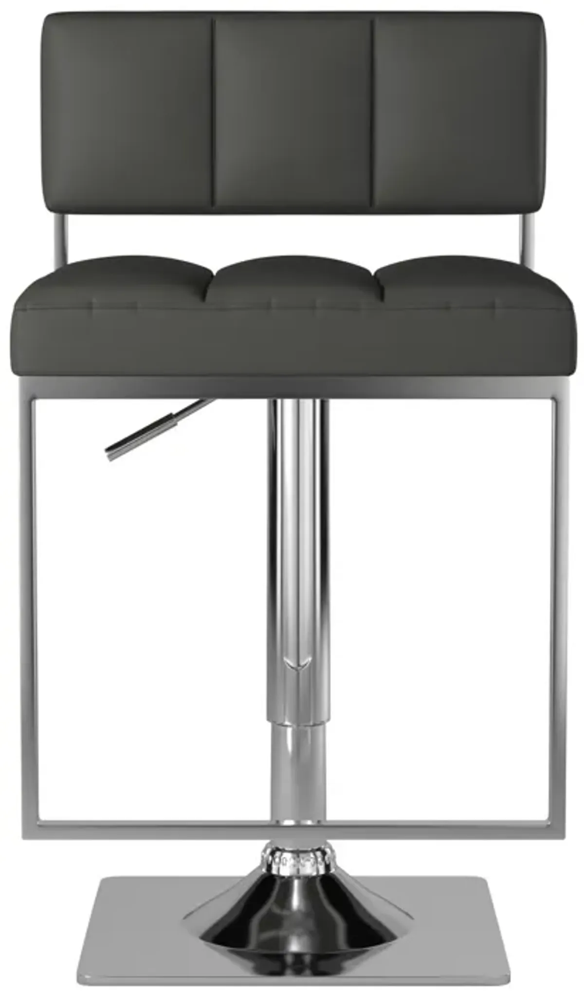 Classic Adjustable Metal Bar Stool, Gray & Silver-Benzara