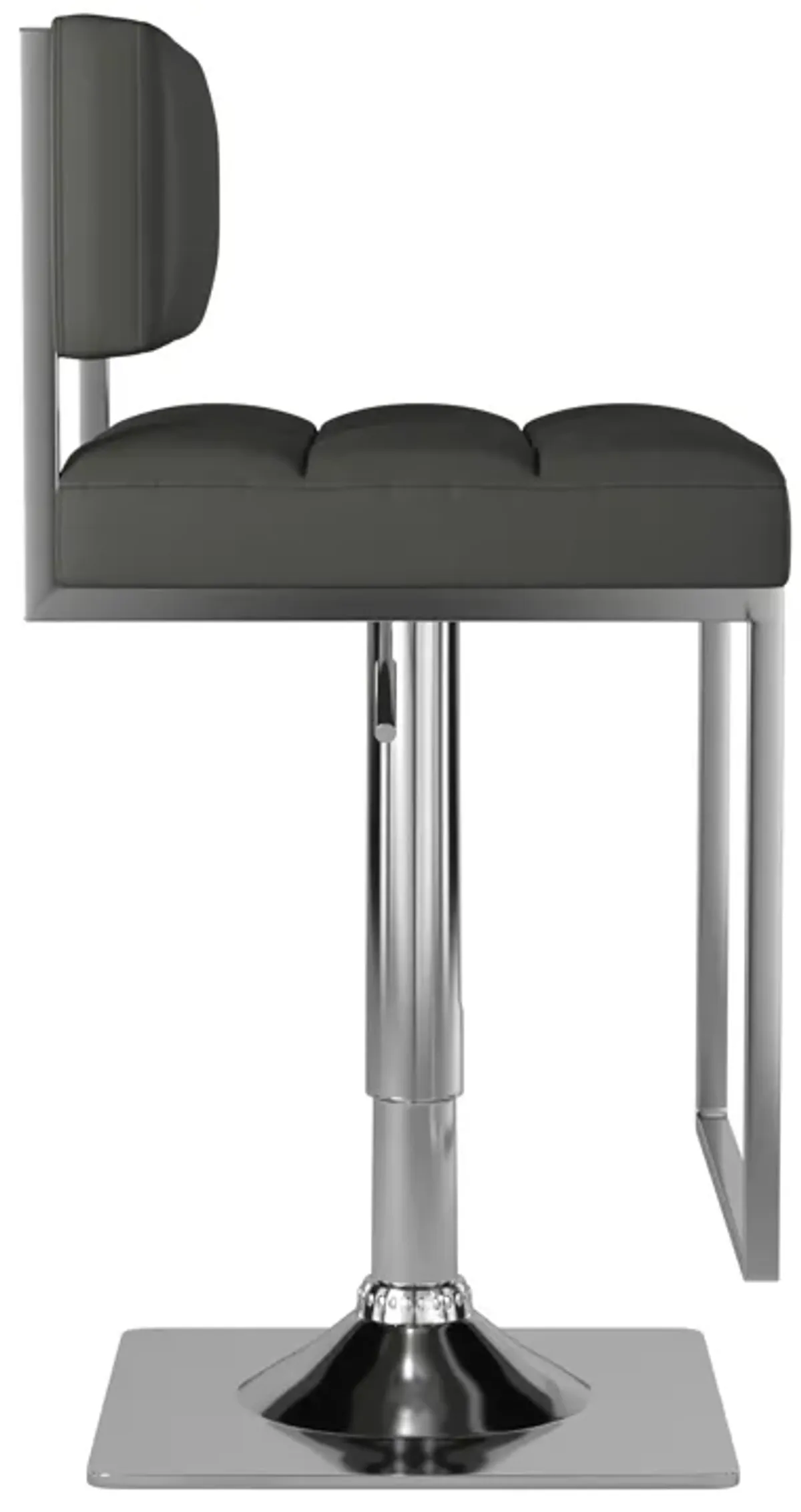 Classic Adjustable Metal Bar Stool, Gray & Silver-Benzara