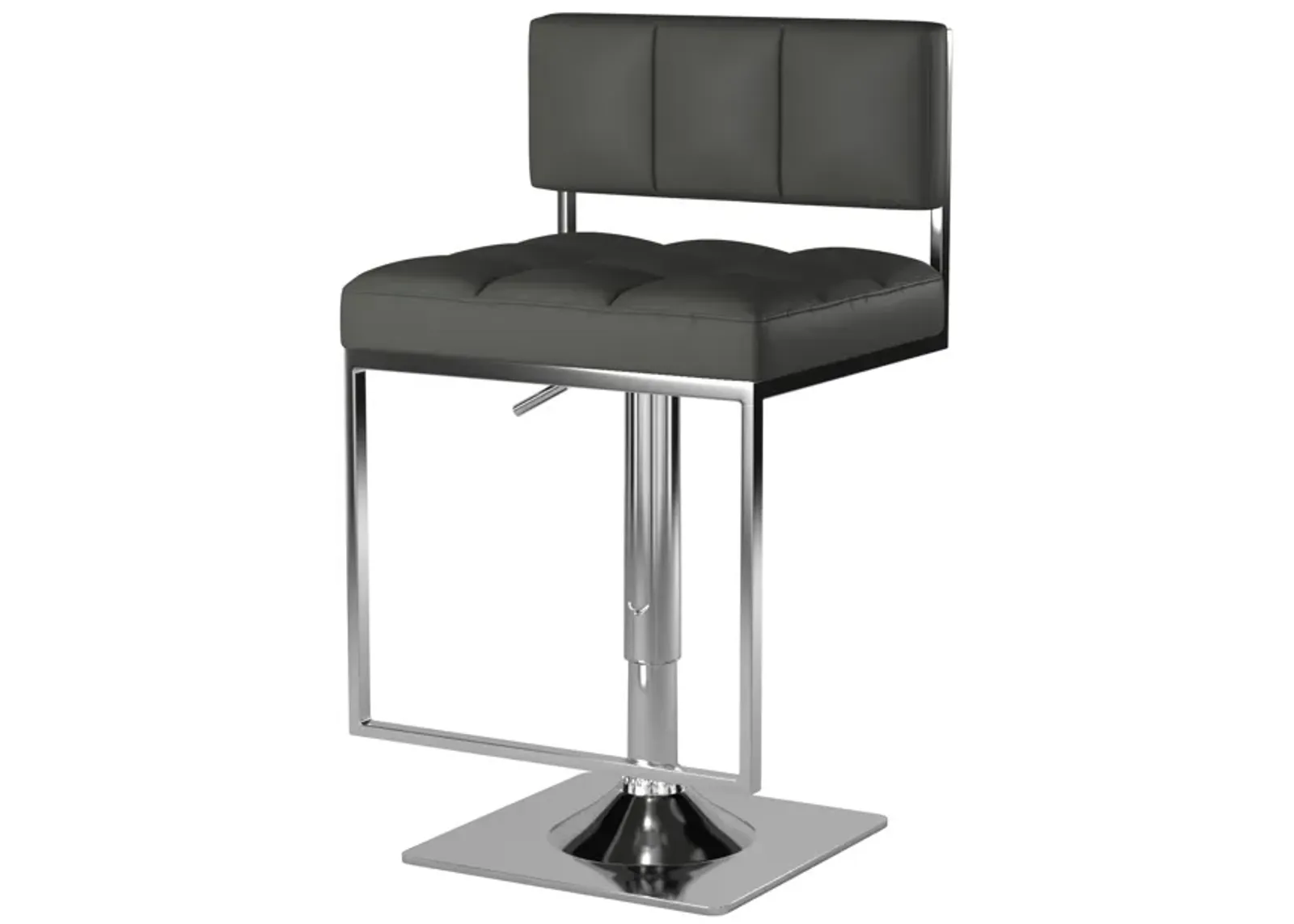 Classic Adjustable Metal Bar Stool, Gray & Silver-Benzara