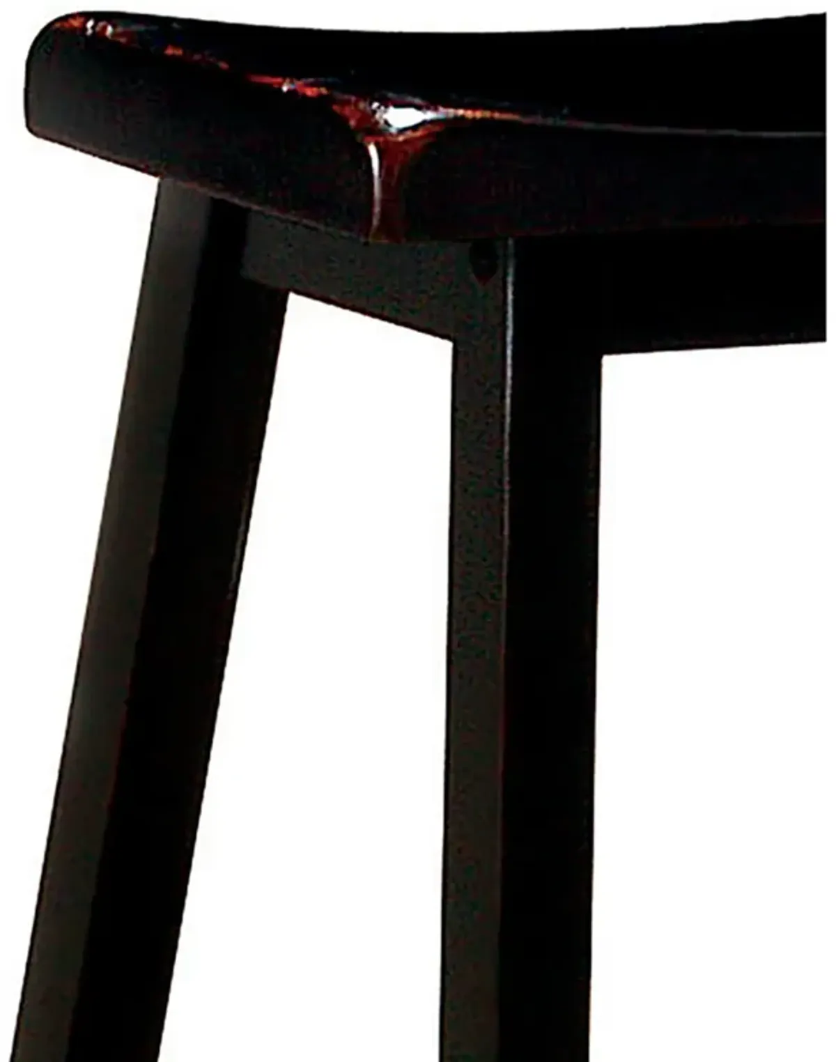 Wooden Casual Bar Height Stool, Dark Brown, Set of 2-Benzara