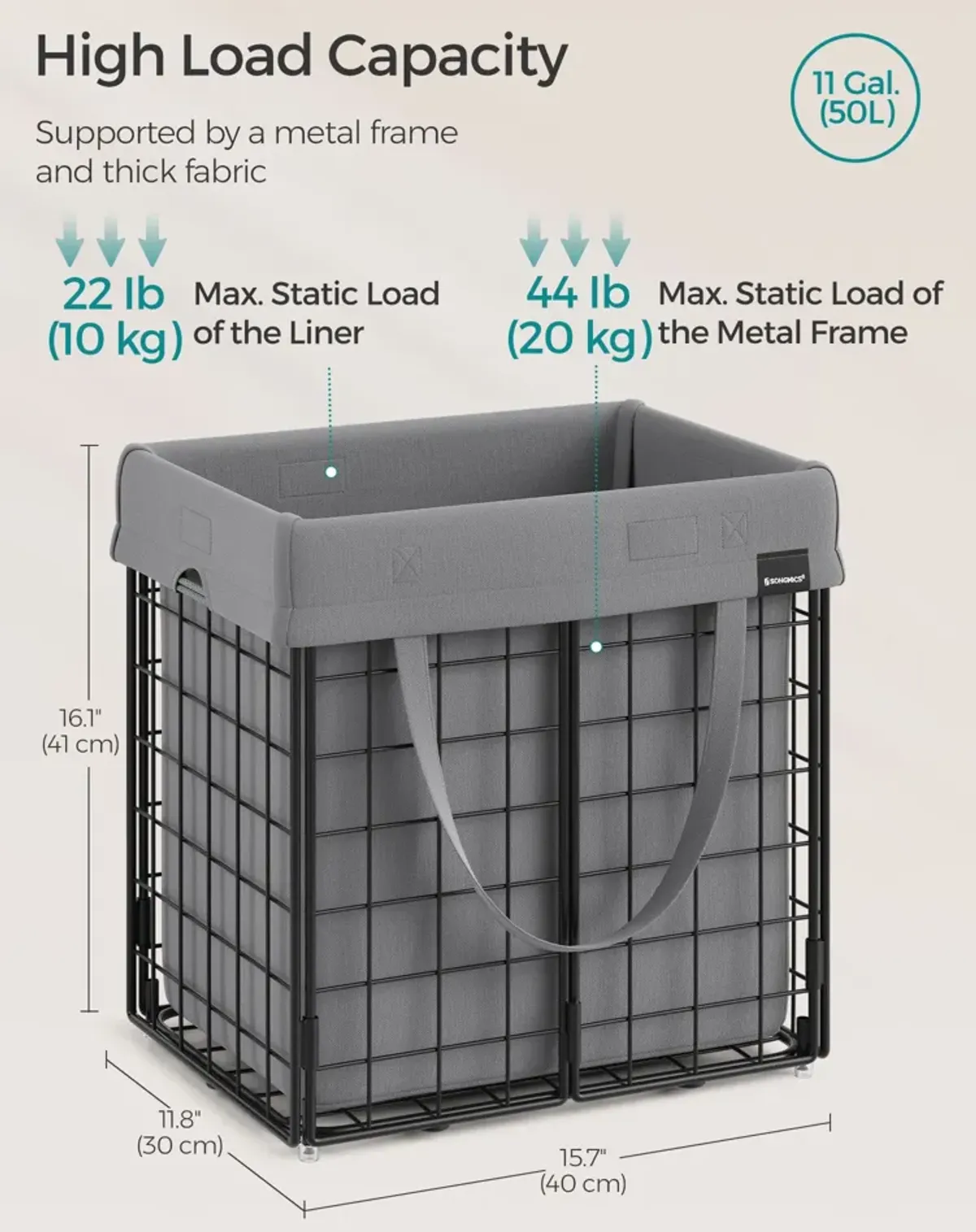 11-Gallon Laundry Hamper for Efficient Clothes Storage