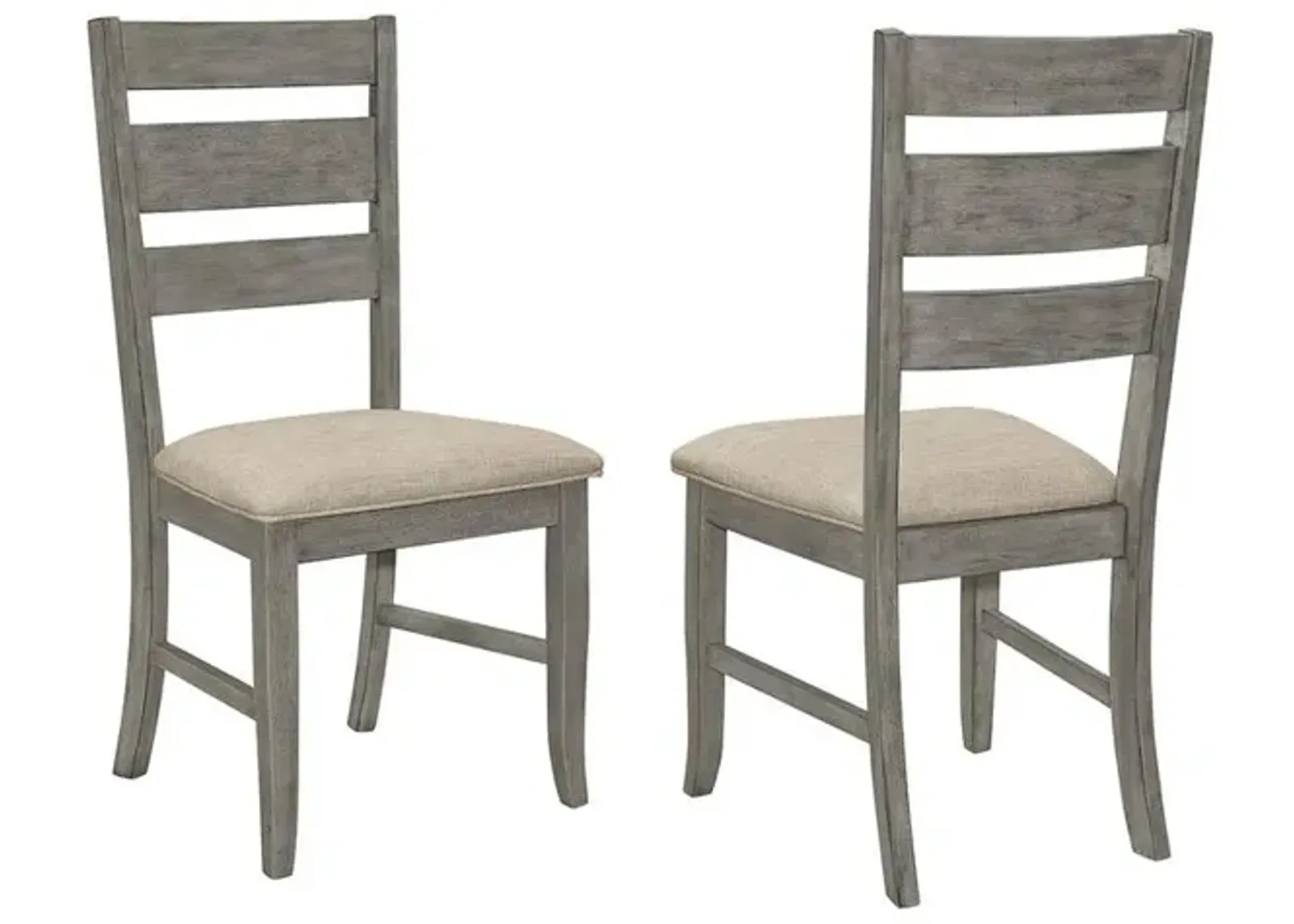 **SET OF 2** Upholstered Side Chairs with Ladder Back, Dark Grey