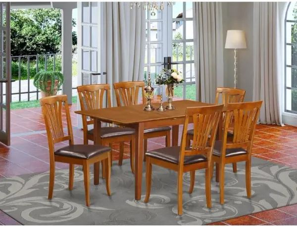 7 PC Small dinette Table that has Leaf with 6 Dining Table Chairs
