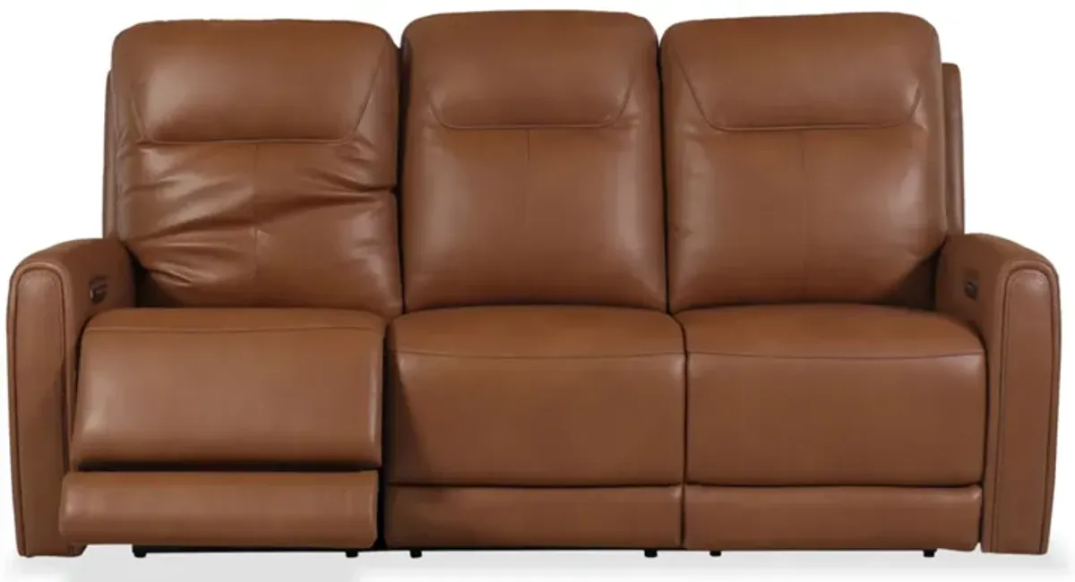 Tryanny Triple Power Leather Reclining Sofa