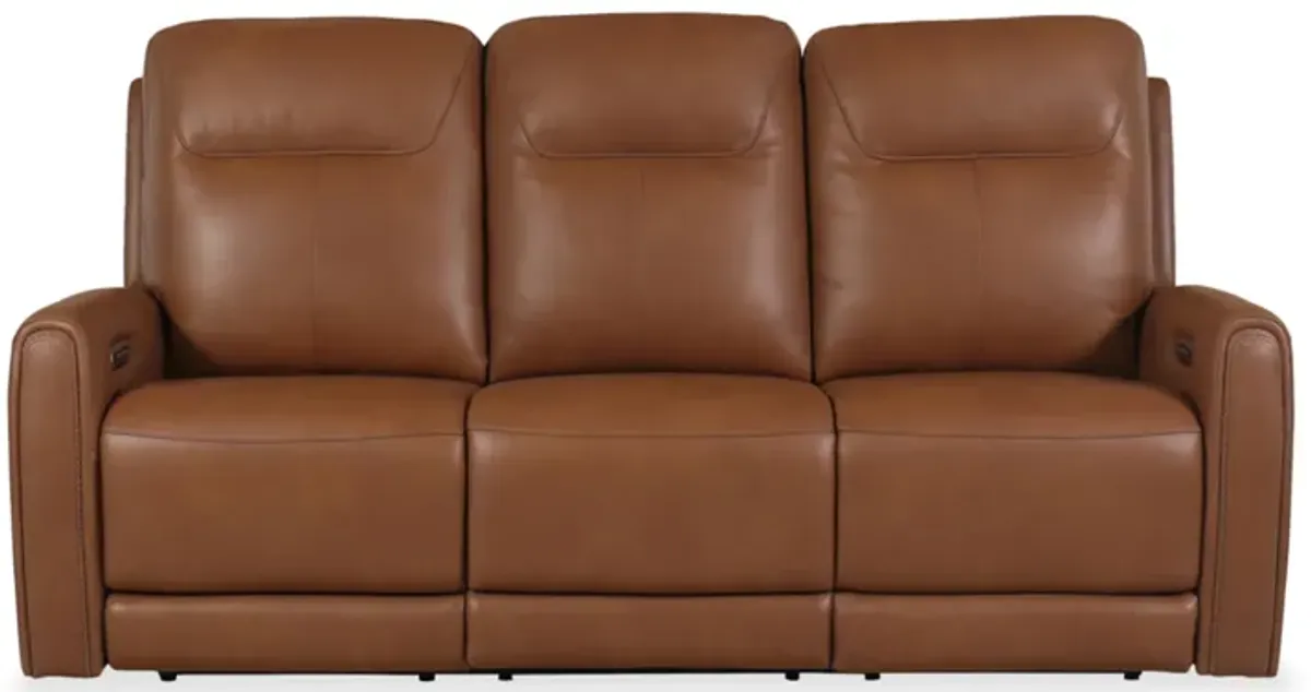 Tryanny Triple Power Leather Reclining Sofa